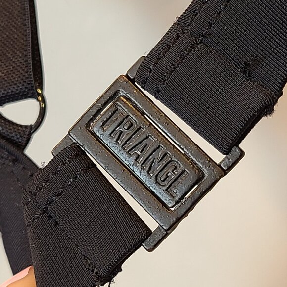 Triangl Bikini Top Womens Extra Small Orange White Mesh Swimsuit - Picture 6 of 7